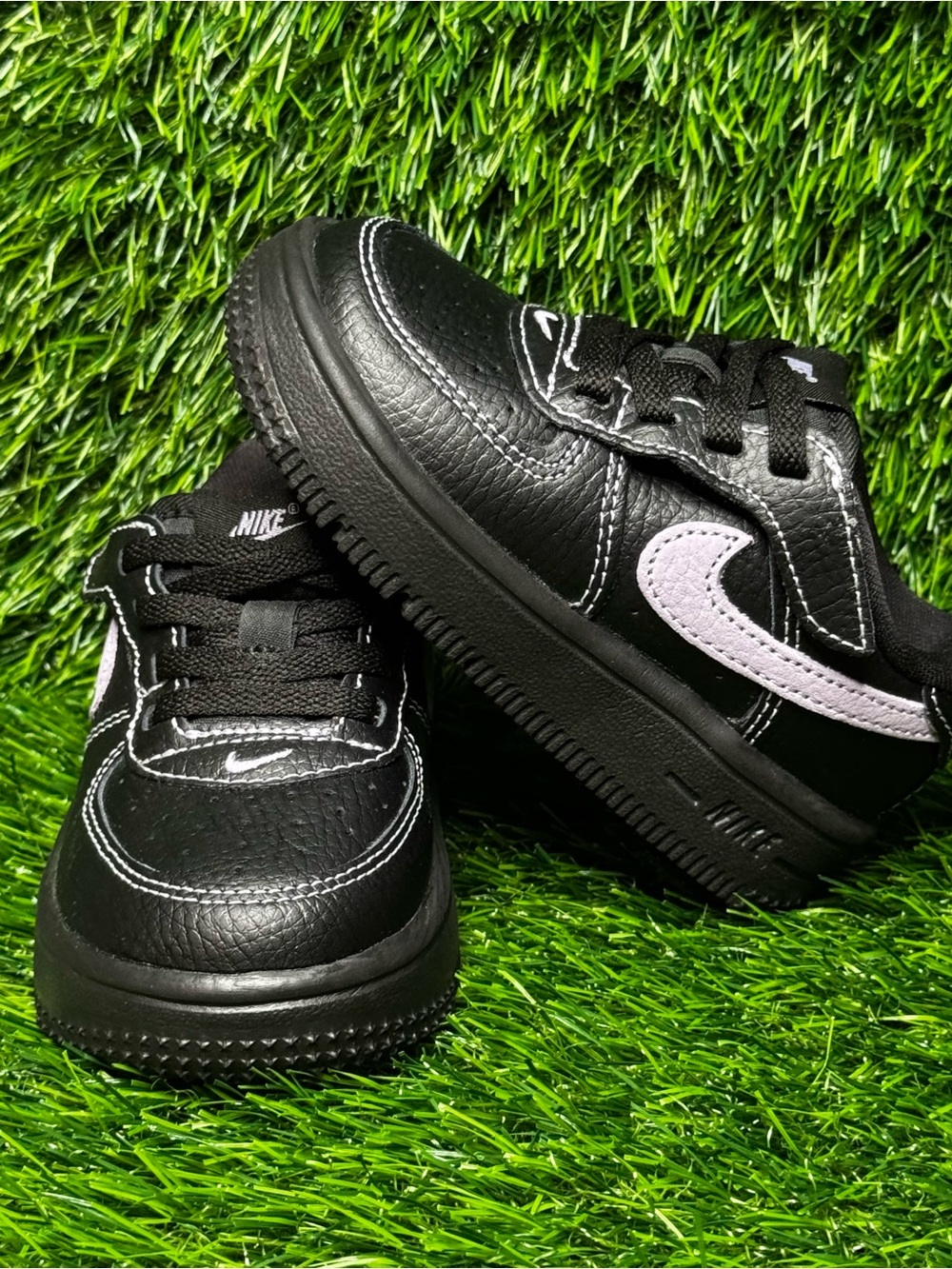 Size 6C - Toddler Air Force 1 EasyOn LV8 4 Black Purple Sneakers - HJ6764 001